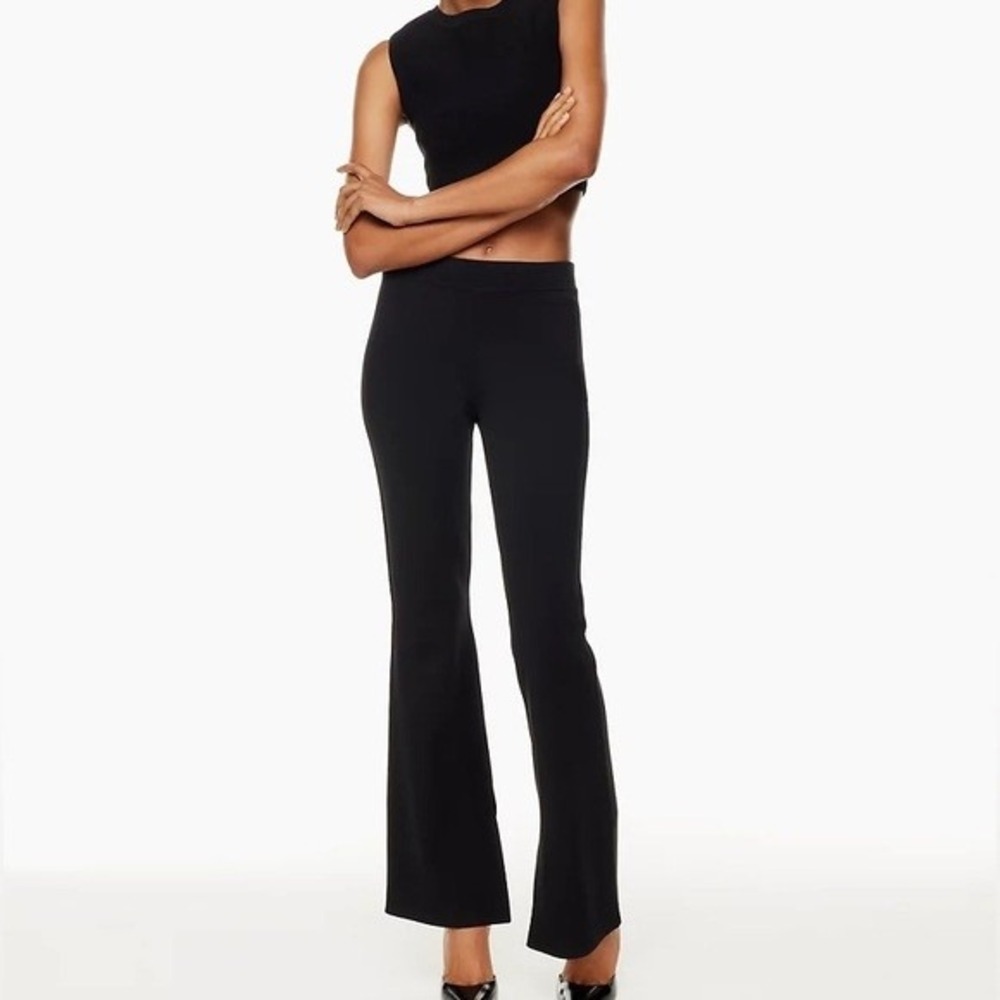 Aritzia Ten by Babaton Paramount Pant Black Split Leg High Rise Medium Minimal